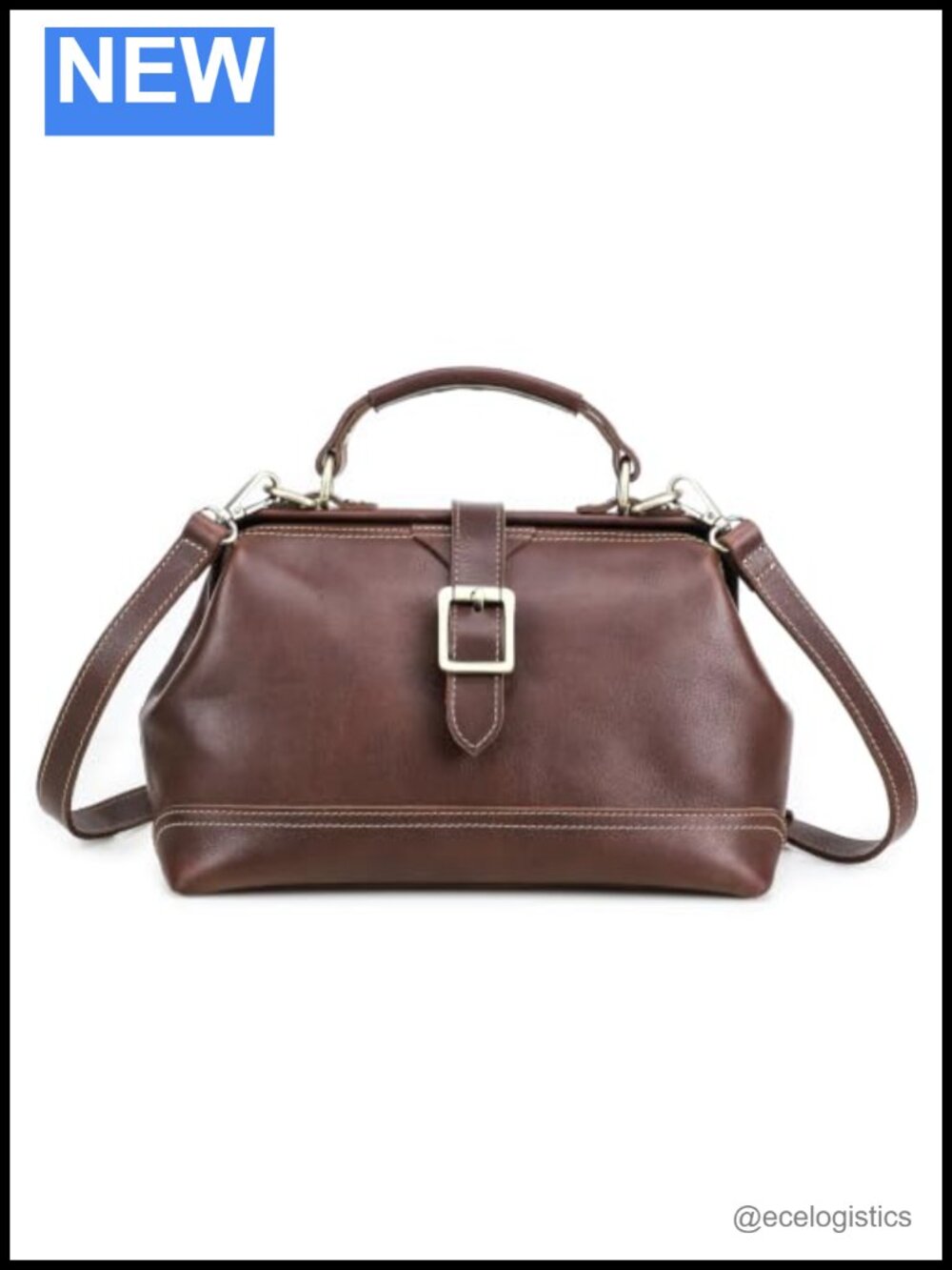Full-Grain Cow Leather Doctor Bag Vintage Top Handle Bag for Women